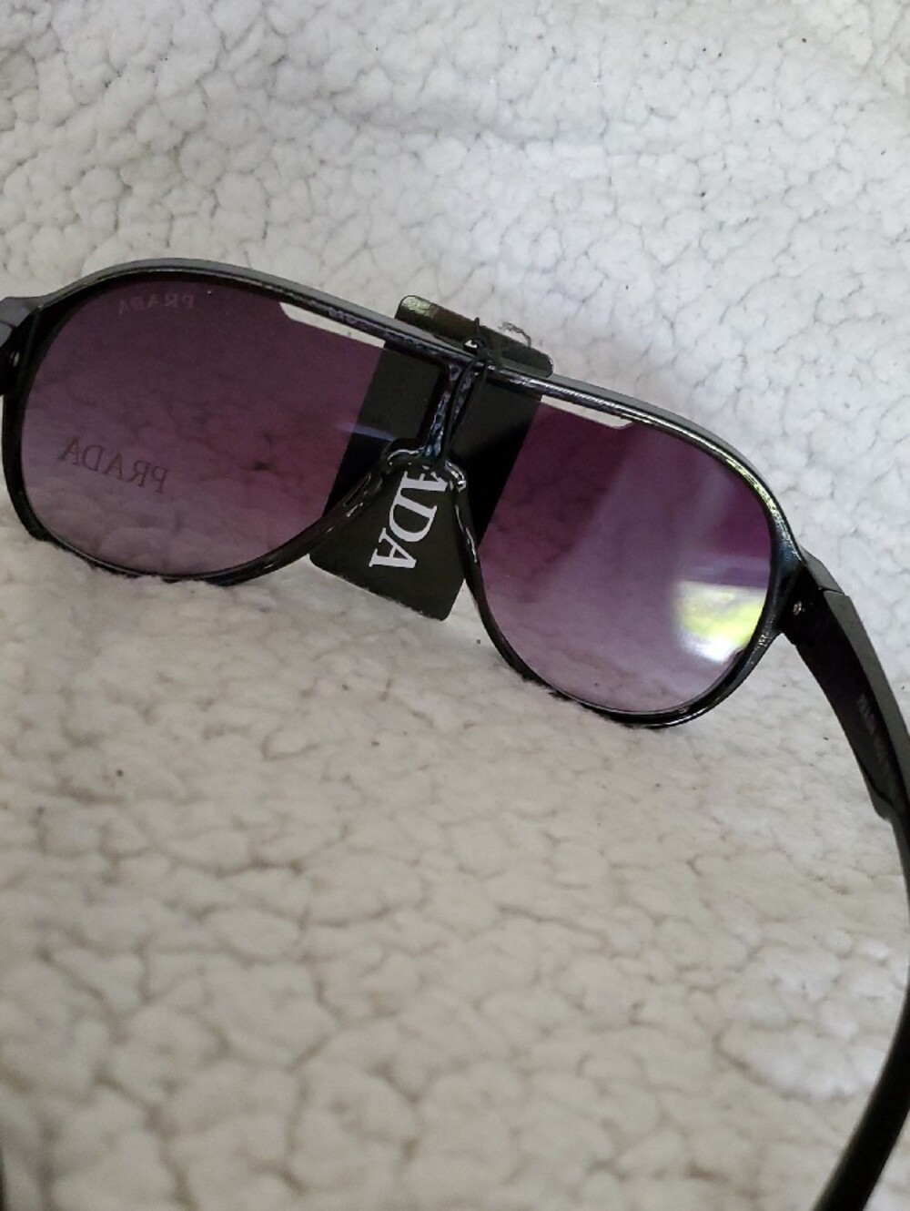 Boutique Black Frame Sunglasses with Purple Lenses - Picture 4 of 7